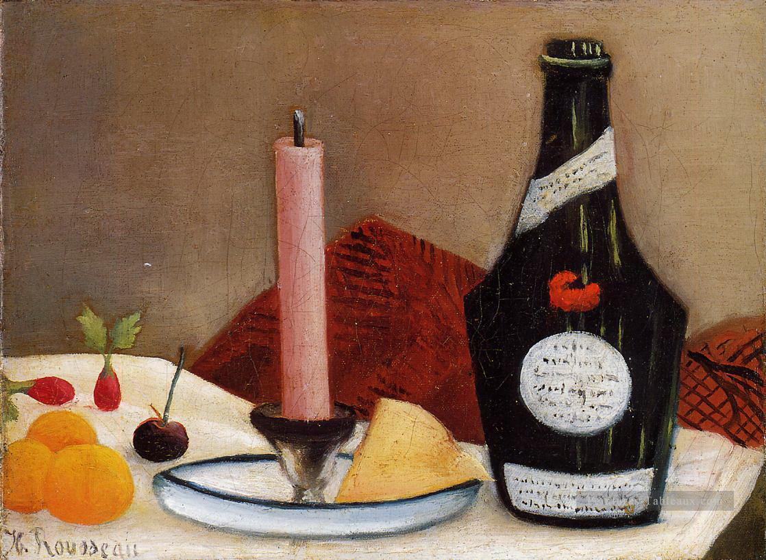 la bougie rose 1910 Henri Rousseau nature morte décor Peintures à l'huile